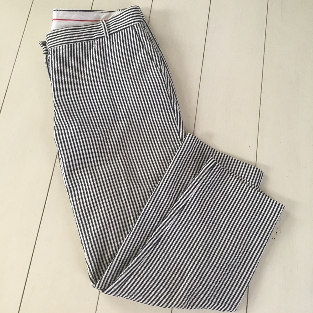 J. Crew Seersucker Cafe Capri Pants